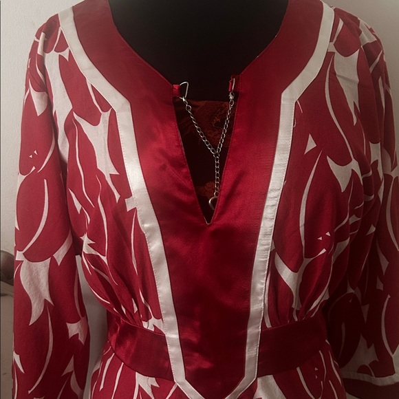 Ashley Stewart Tops - Ashley Stewart like new Red and White Patterned Kimono Top size 2X